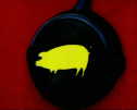 (63) Pig Cutout in Frying Pan